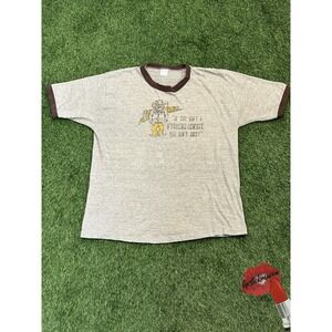 Vintage‎ Sportswear T Shirt Wyoming Cowboy 70s Men XL Western Rare Ringer USA